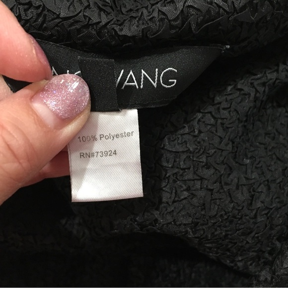 Ming Wang Jacket Woman XL Zebra Grey Black Tunic Topper Crinkle Open Front - Picture 3 of 5